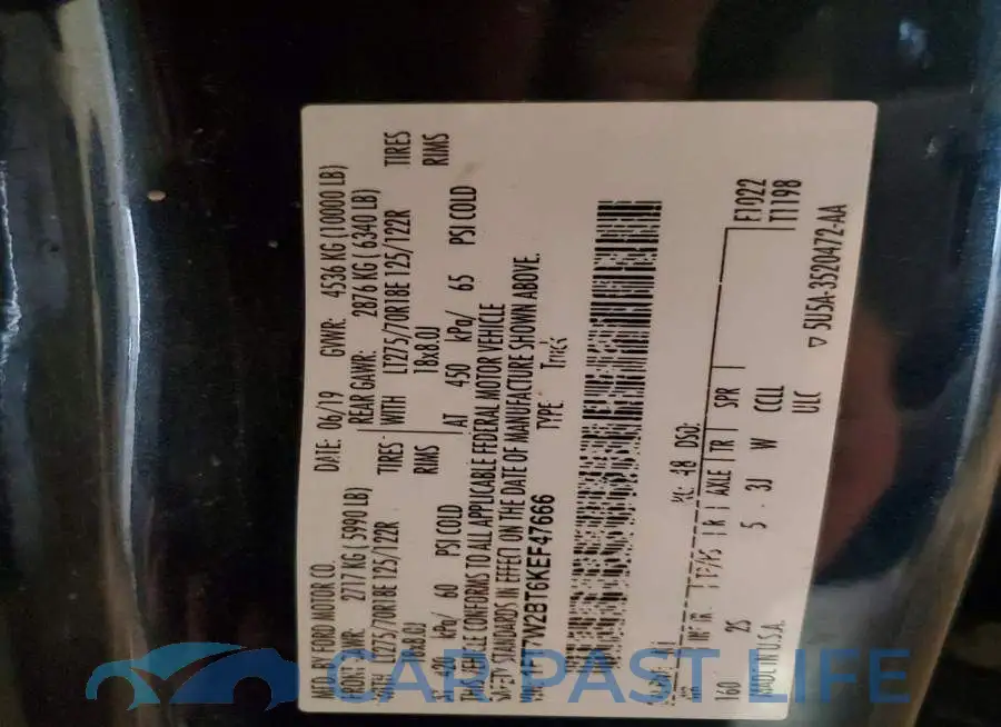 1FT7W2BT6KEF47666# 12
