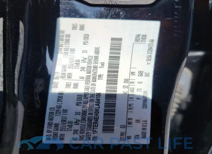 1FTER4EH0KLA64106# 12