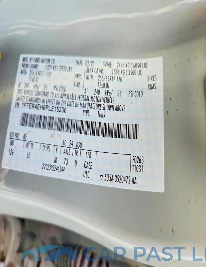 1FTER4EH6PLE15236# 12