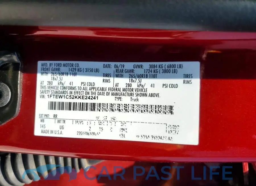 1FTEW1C52KKE24241# 13