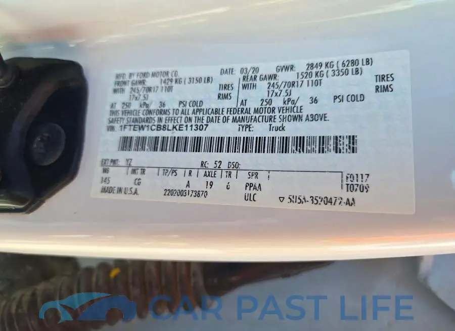1FTEW1CB8LKE11307# 12
