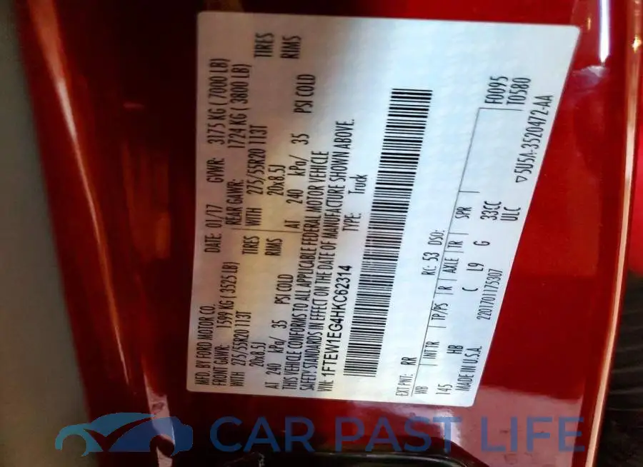 1FTEW1EG4HKC62314# 12