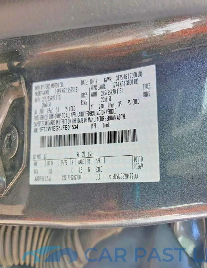 1FTEW1EG5JFB01534# 12