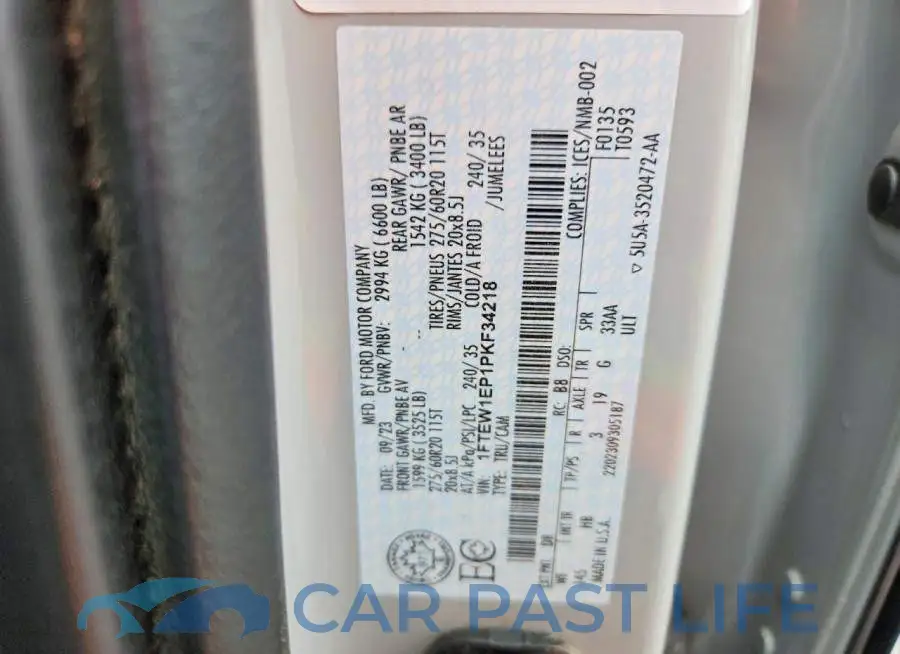1FTEW1EP1PKF34218# 12