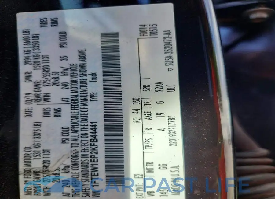 1FTEW1EP2KFB44441# 12