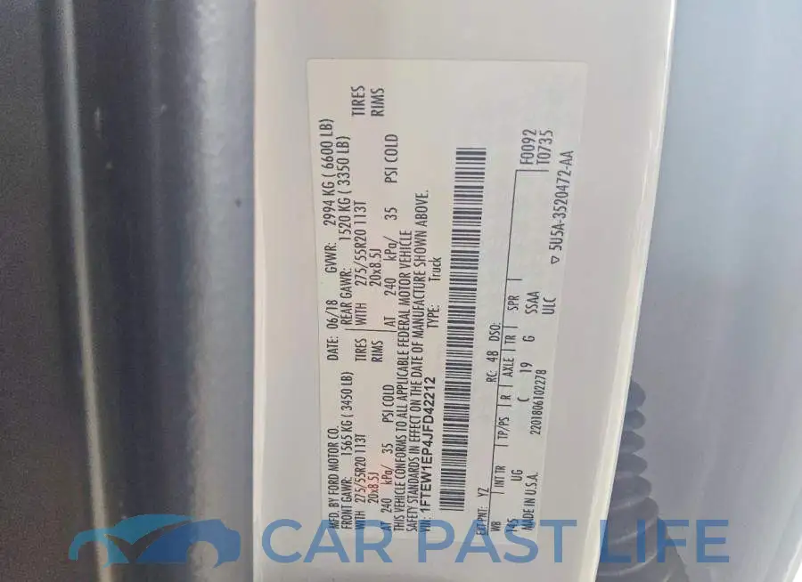 1FTEW1EP4JFD42212# 12