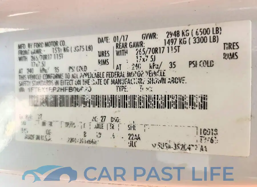 1FTEX1EP2HFB06620# 12