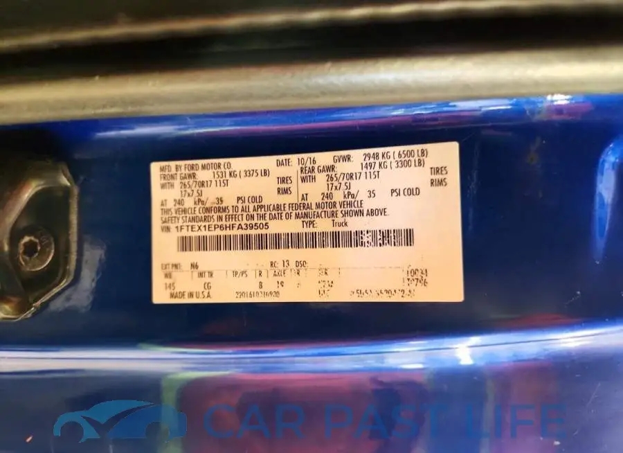 1FTEX1EP6HFA39505# 12