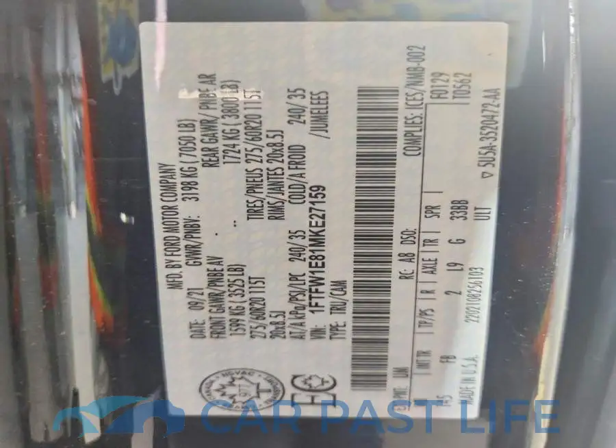 1FTFW1E81MKE27159# 13