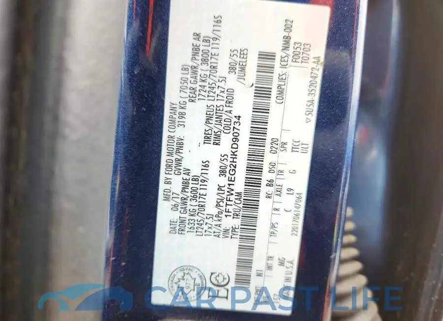 1FTFW1EG2HKD90734# 12