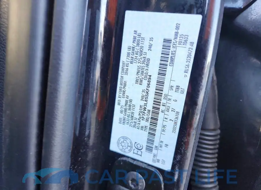 1FTFW3L85SKF06894# 12