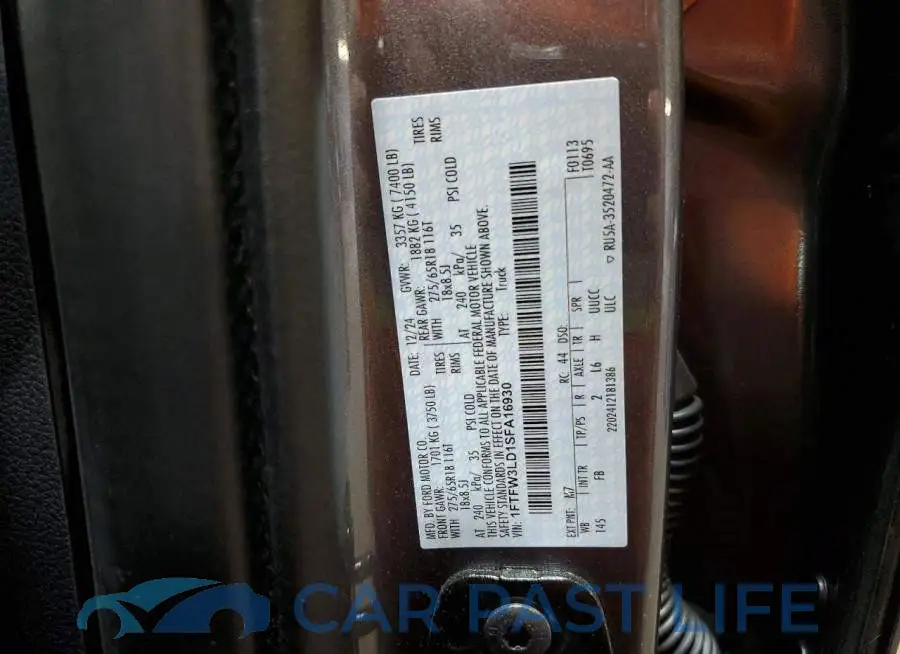 1FTFW3LD1SFA16930# 12