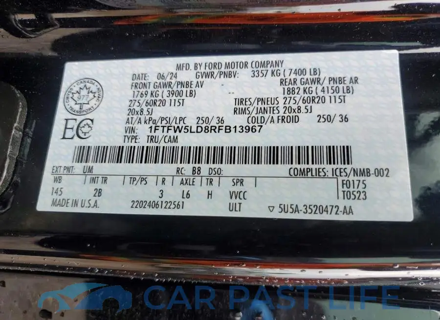 1FTFW5LD8RFB13967# 12