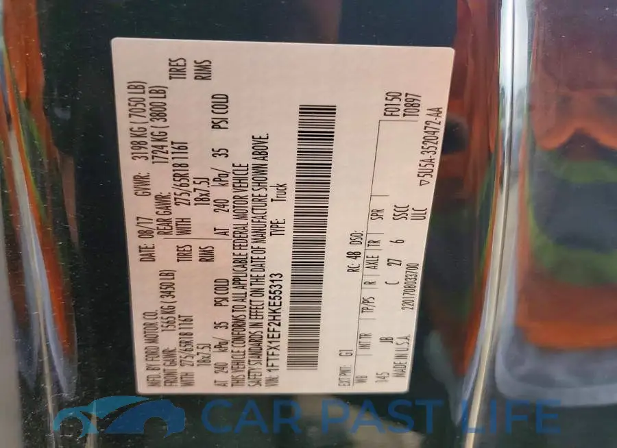 1FTFX1EF2HKE55313# 12