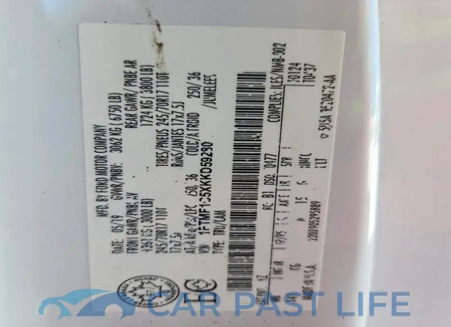 1FTMF1C5XKKD59280# 12