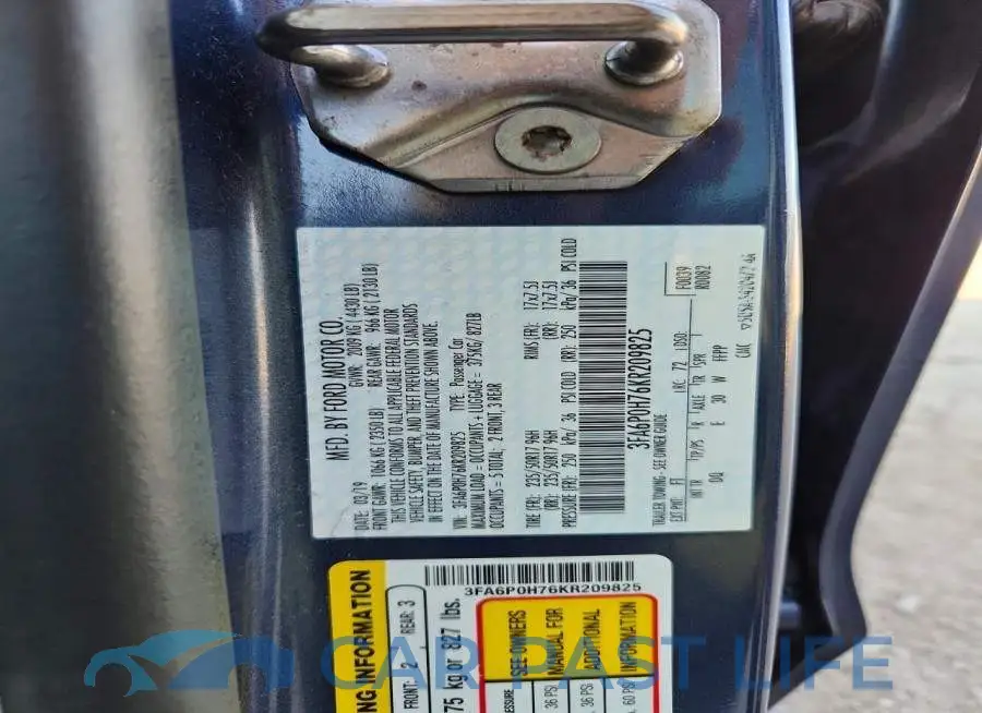 3FA6P0H76KR209825# 12