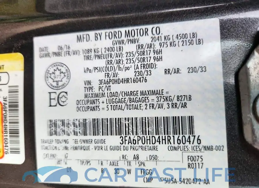 3FA6P0HD4HR160476# 12