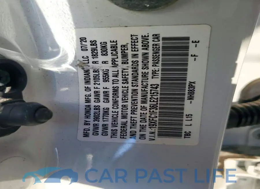 19XFC1F36LE215743# 12