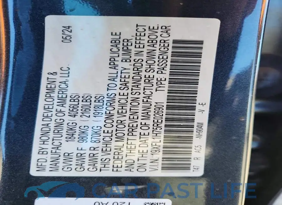 19XFL1H75RE026901# 13