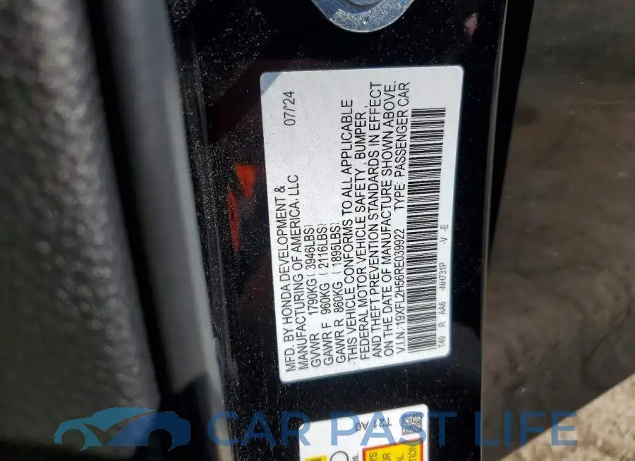 19XFL2H56RE039922# 13