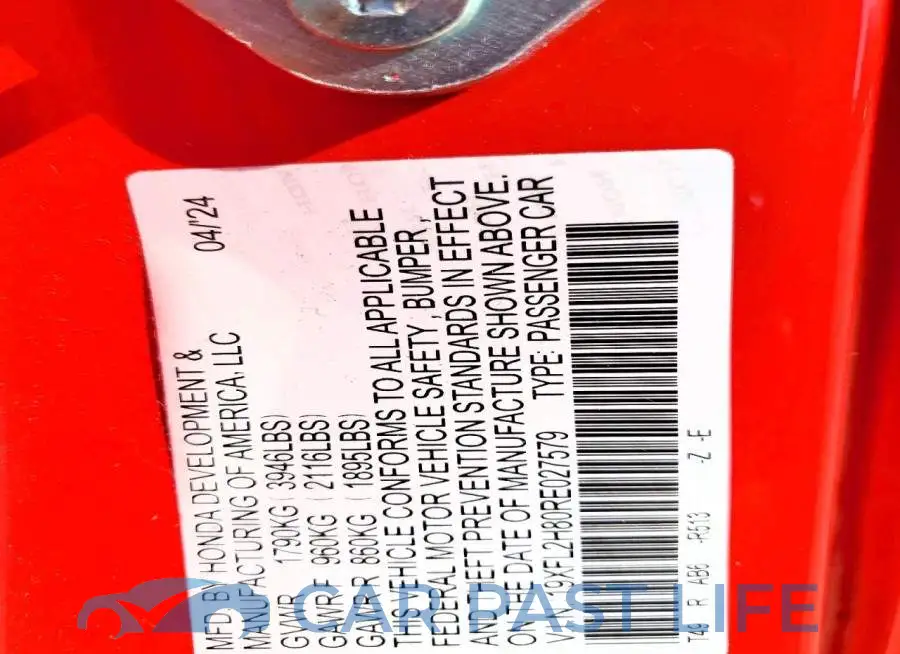 19XFL2H80RE027579# 12