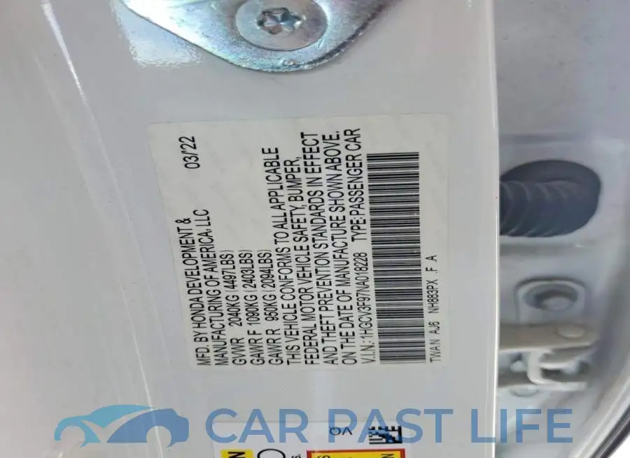 1HGCV3F97NA018228# 12