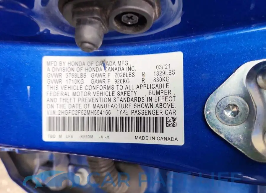 2HGFC2F62MH554166# 12
