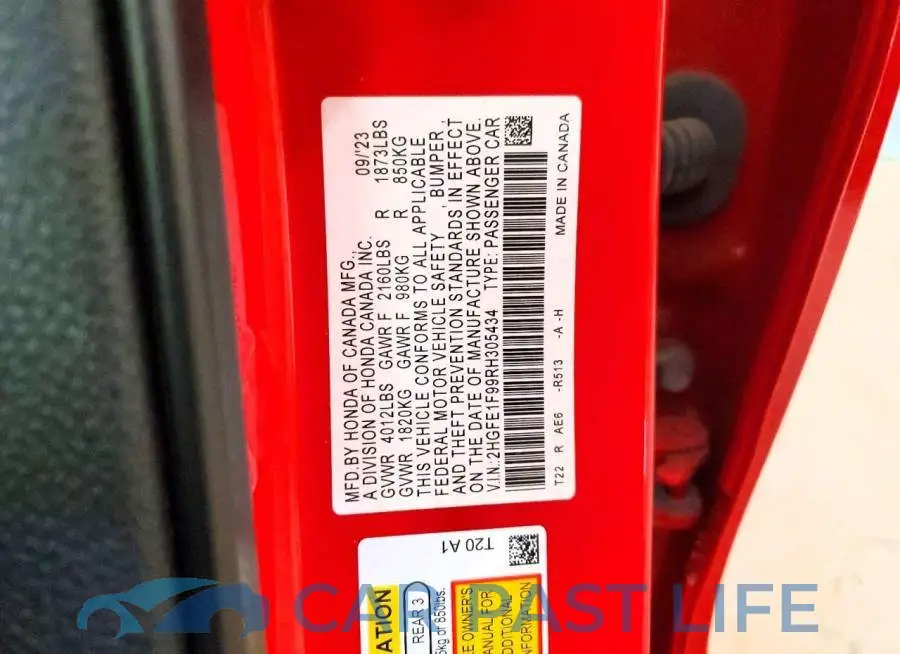 2HGFE1F99RH305434# 12