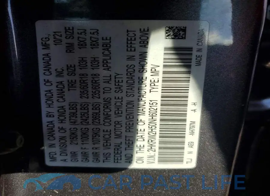 2HKRW2H50NH602151# 13