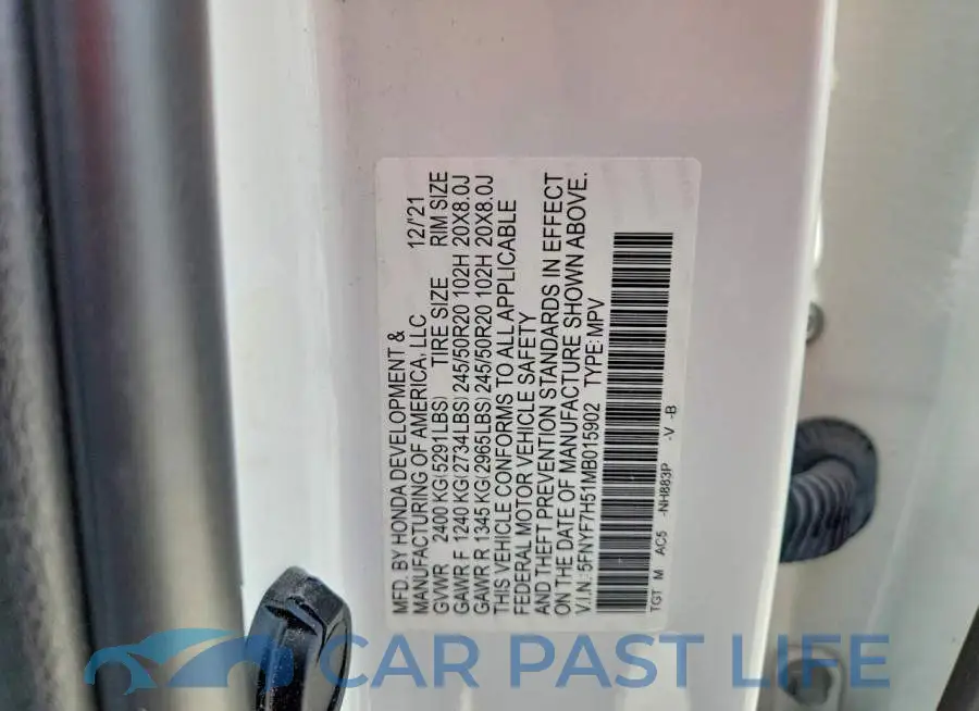 5FNYF7H51MB015902# 13