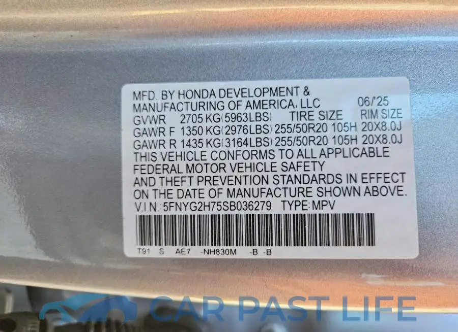 5FNYG2H75SB036279# 14