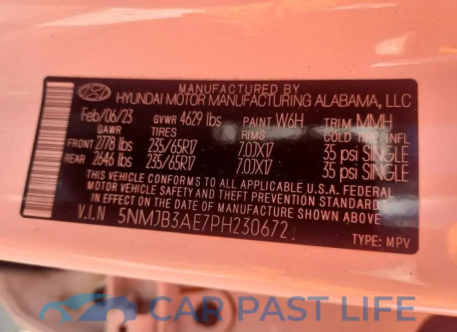 5NMJB3AE7PH230672# 13