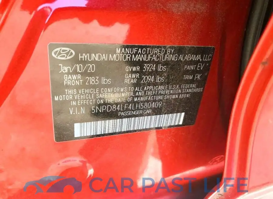 5NPD84LF4LH580409# 12