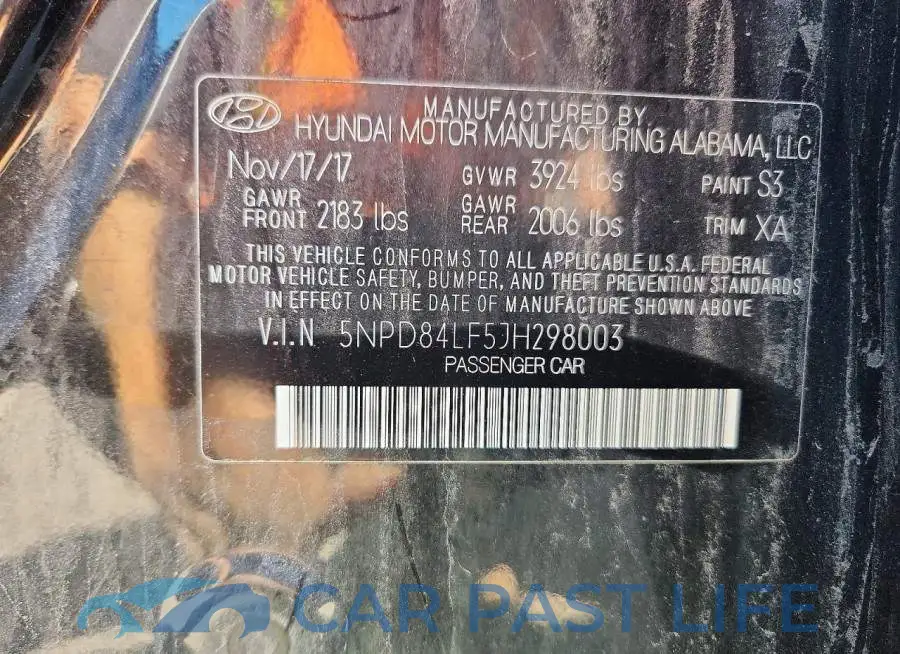 5NPD84LF5JH298003# 12