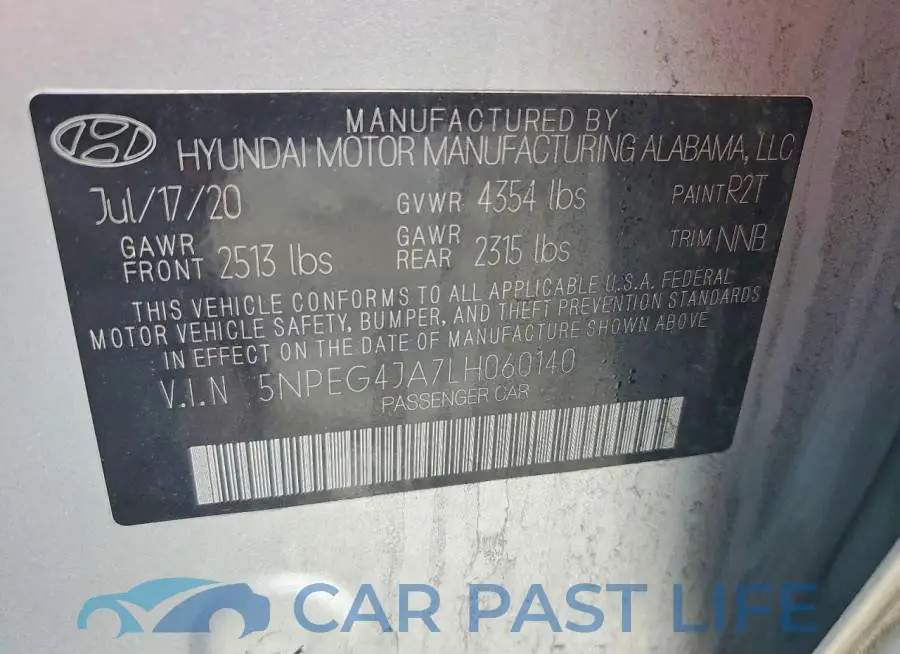 5NPEG4JA7LH060140# 12