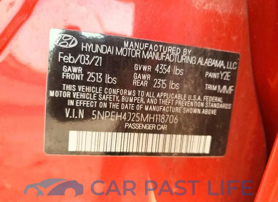 5NPEH4J25MH118706# 12