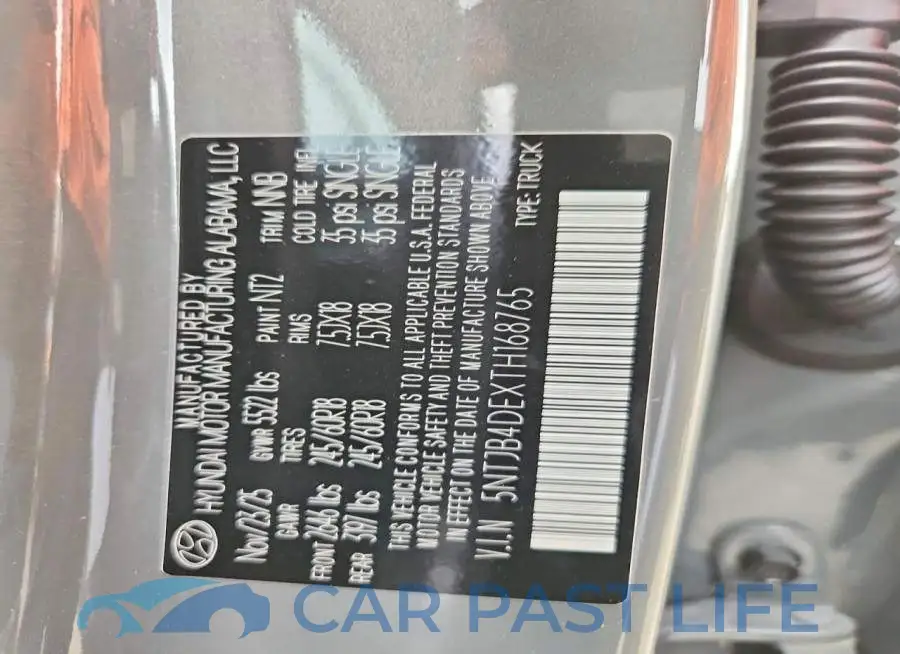 5NTJB4DEXTH168765# 12