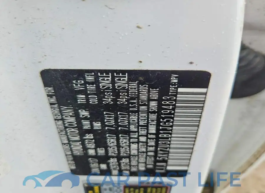 5XYZU3LB1JG519483# 14