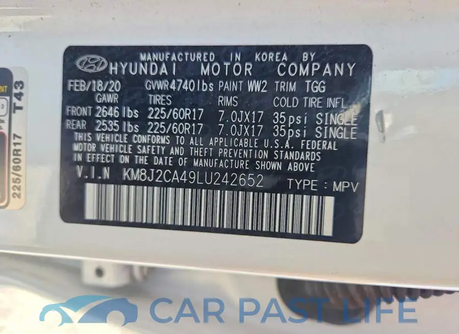 KM8J2CA49LU242652# 14