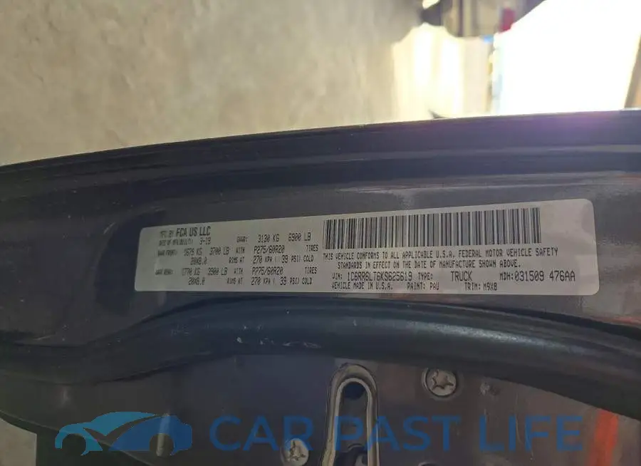 1C6RR6LT6KS625619# 13