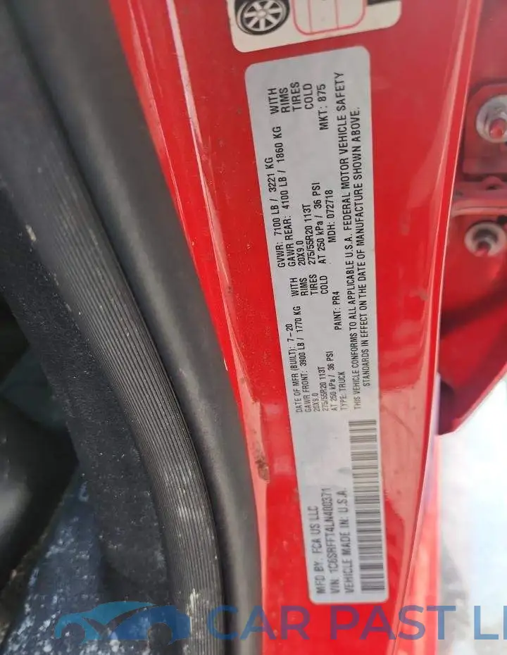 1C6SRFFT4LN400371# 12