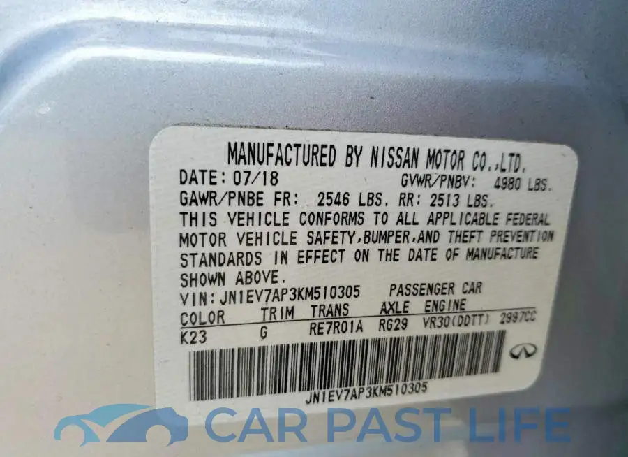 JN1EV7AP3KM510305# 12