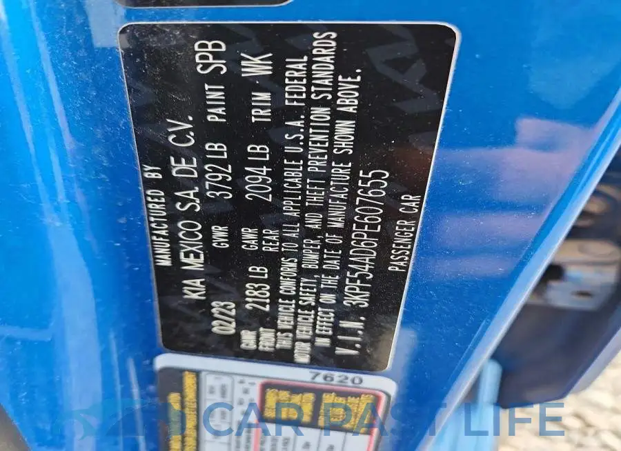 3KPF54AD6PE607655# 12