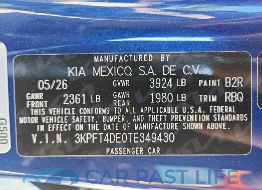 3KPFT4DE0TE349430# 12