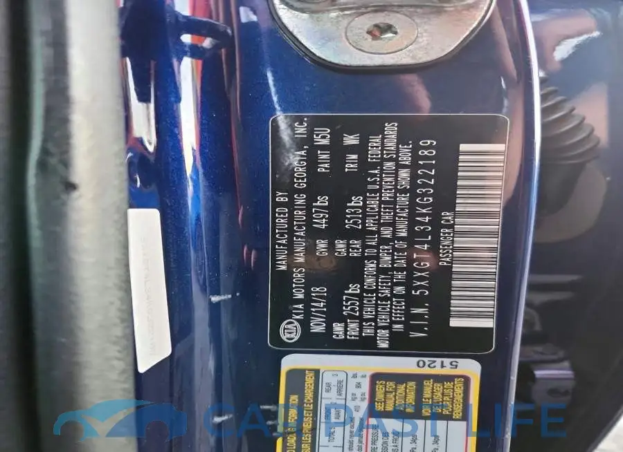 5XXGT4L34KG322189# 12