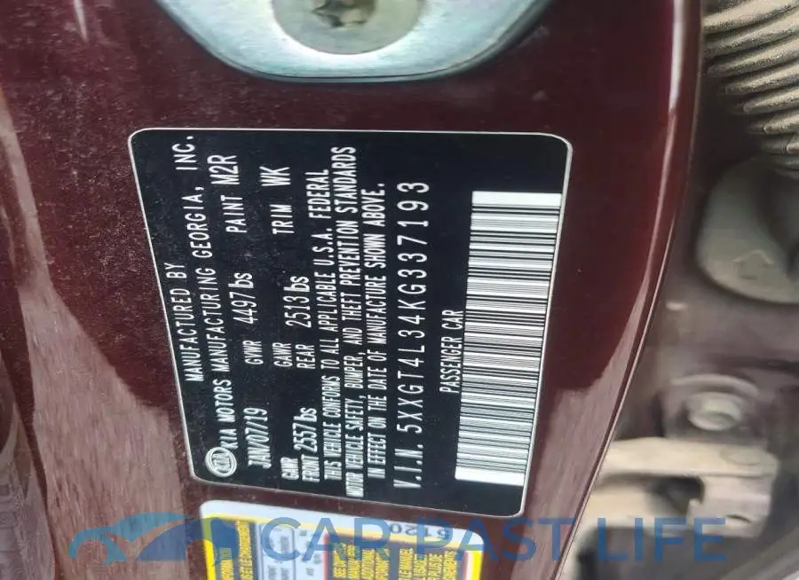 5XXGT4L34KG337193# 12