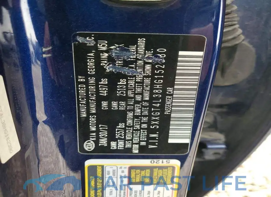 5XXGT4L38HG152380# 12