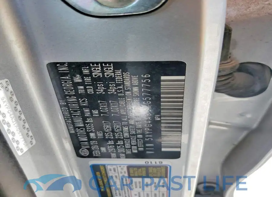 5XYPG4A31KG577756# 13