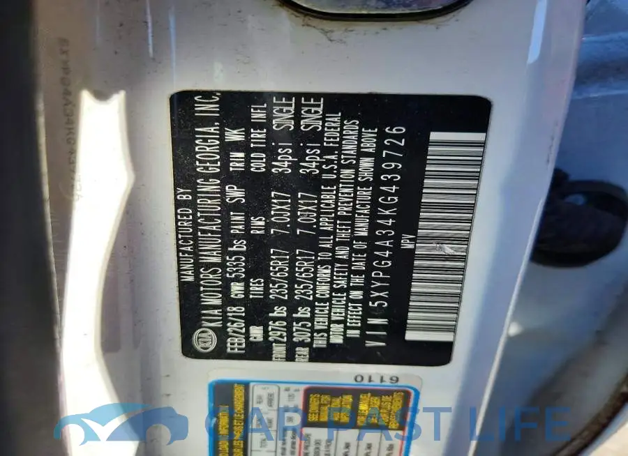 5XYPG4A34KG439726# 13
