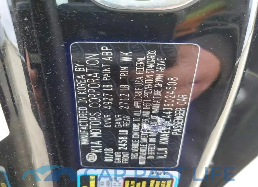 KNAE25LA4J6024508# 13